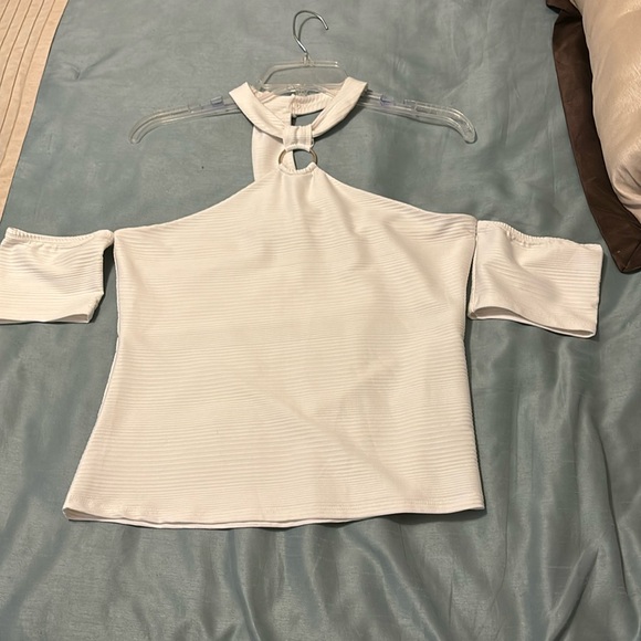 Sexy halter top with gold accent at choker neckline - Picture 1 of 6